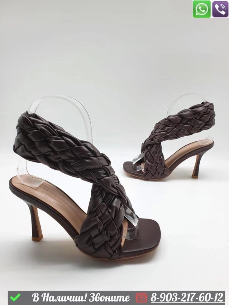 Босоножки Bottega Veneta Board плетенные Коричневый от компании Интернет Магазин брендовых сумок и обуви - фото 1