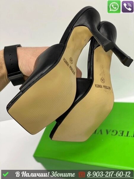 Босоножки Bottega Veneta черные от компании Интернет Магазин брендовых сумок и обуви - фото 1