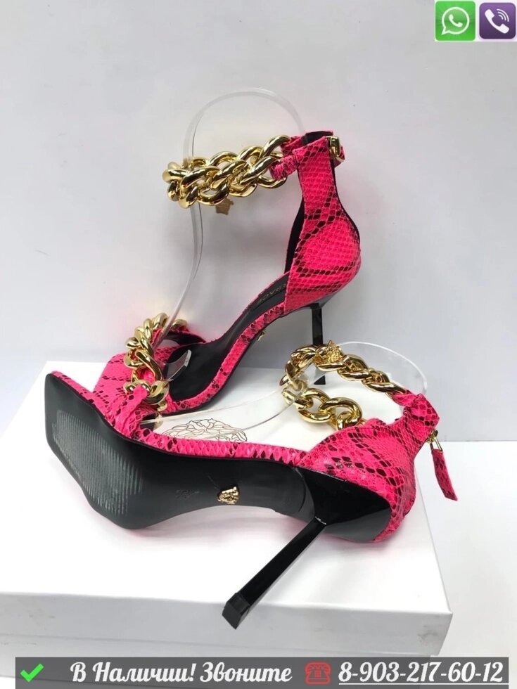 Босоножки Versace Medusa Chain Коричневый от компании Интернет Магазин брендовых сумок и обуви - фото 1