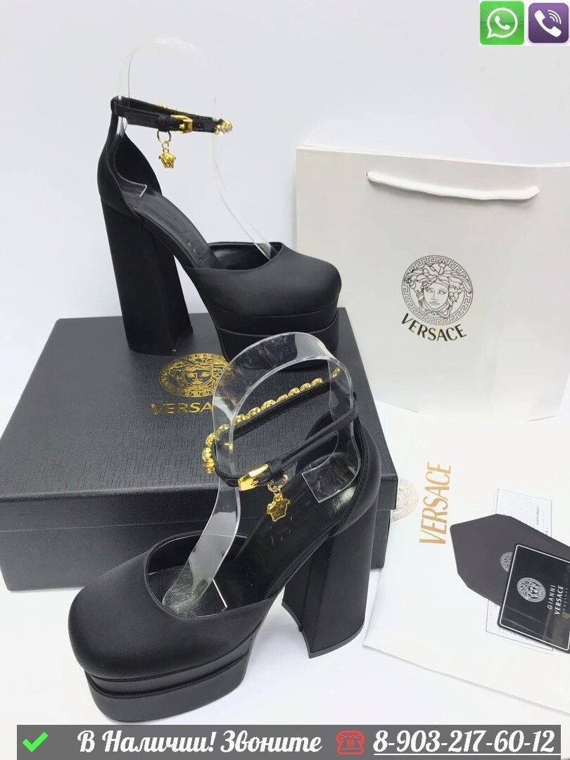 Босоножки Versace тканевые Черный от компании Интернет Магазин брендовых сумок и обуви - фото 1