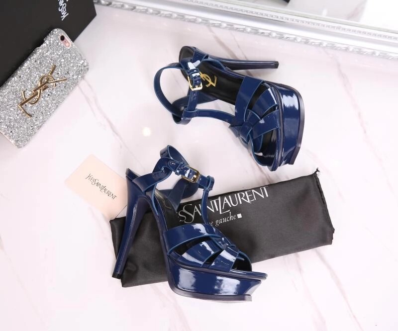 Босоножки Yves Saint Laurent Tribute Синий от компании Интернет Магазин брендовых сумок и обуви - фото 1