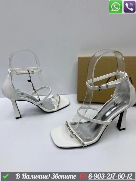 Босоножки Zara кожаные Белый от компании Интернет Магазин брендовых сумок и обуви - фото 1