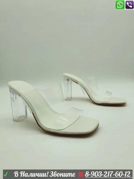 Босоножки Zara с прозрачным каблуком Белый от компании Интернет Магазин брендовых сумок и обуви - фото 1