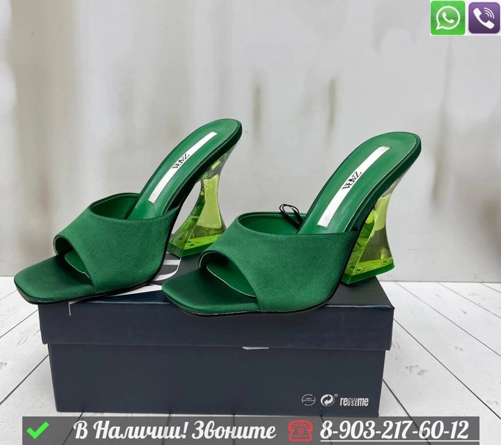 Босоножки Zara тканевые Зеленый от компании Интернет Магазин брендовых сумок и обуви - фото 1