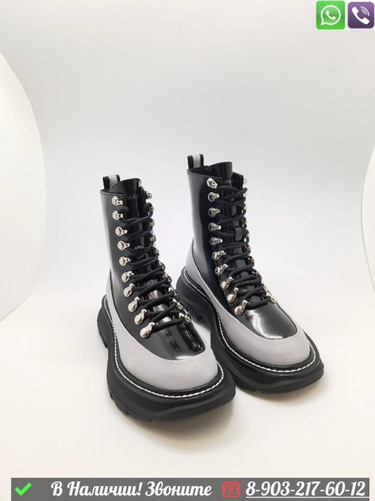 Ботинки Alexander McQueen черные от компании Интернет Магазин брендовых сумок и обуви - фото 1