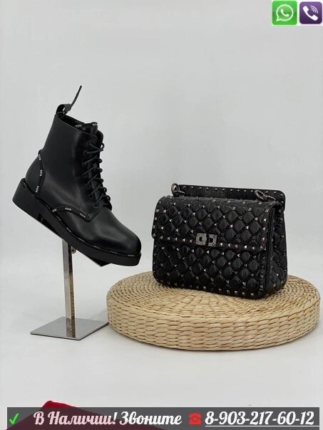 Ботинки Alexander Wang на шнуровке черные от компании Интернет Магазин брендовых сумок и обуви - фото 1