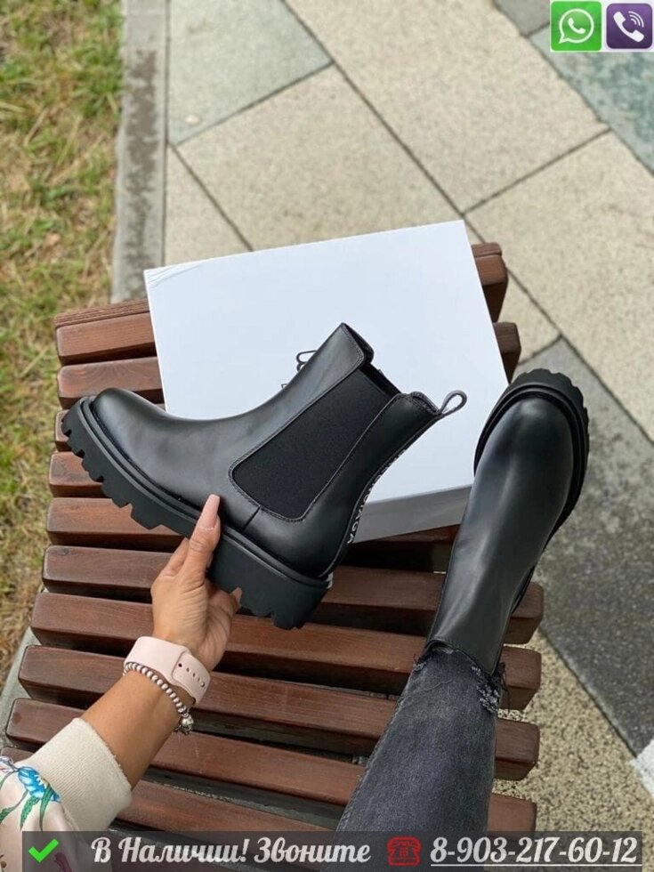 Ботинки Balenciaga кожаные черные от компании Интернет Магазин брендовых сумок и обуви - фото 1