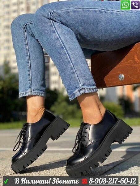 Ботинки Balenciaga на шнуровке черные от компании Интернет Магазин брендовых сумок и обуви - фото 1