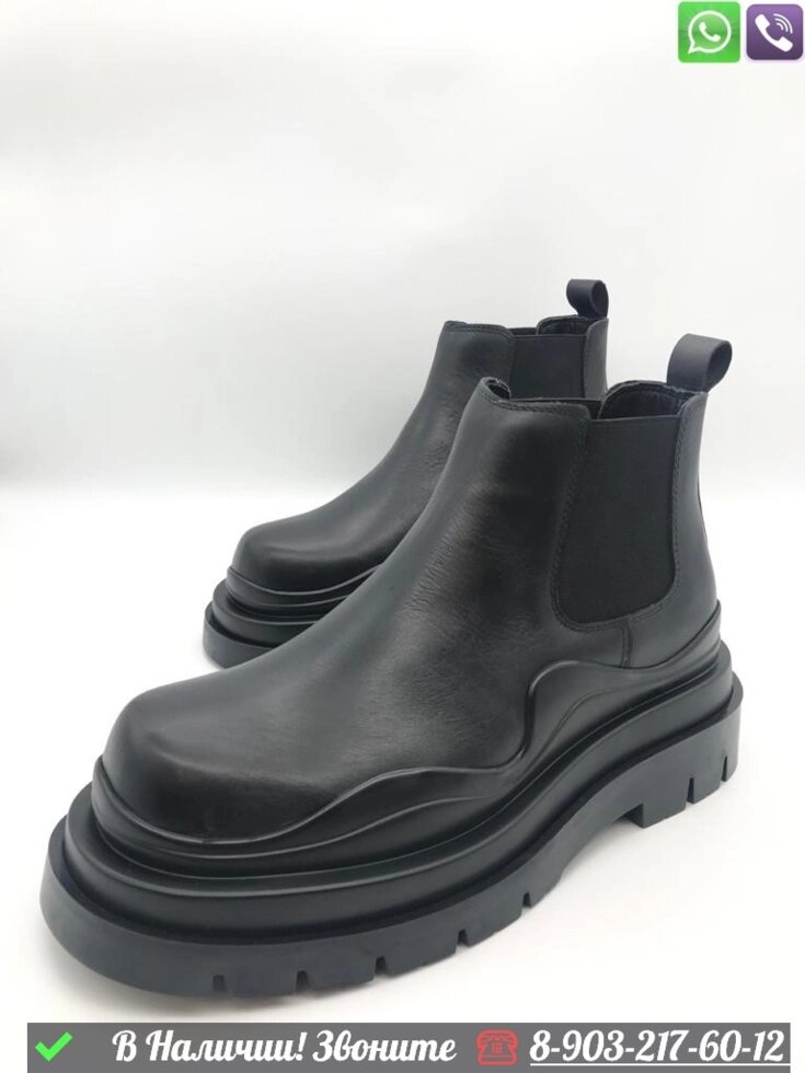 Ботинки Bottega Veneta Tire черные мужские от компании Интернет Магазин брендовых сумок и обуви - фото 1