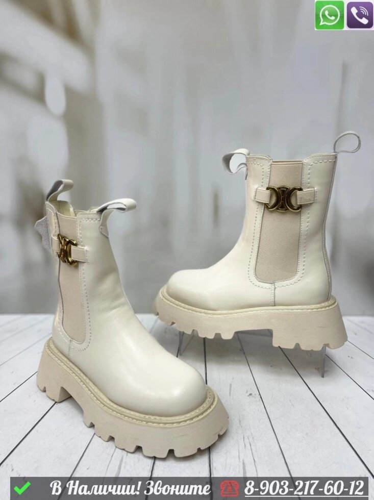 Ботинки Celine зимние Белый от компании Интернет Магазин брендовых сумок и обуви - фото 1
