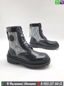 Ботинки Christian Dior camp на шнуровке черные