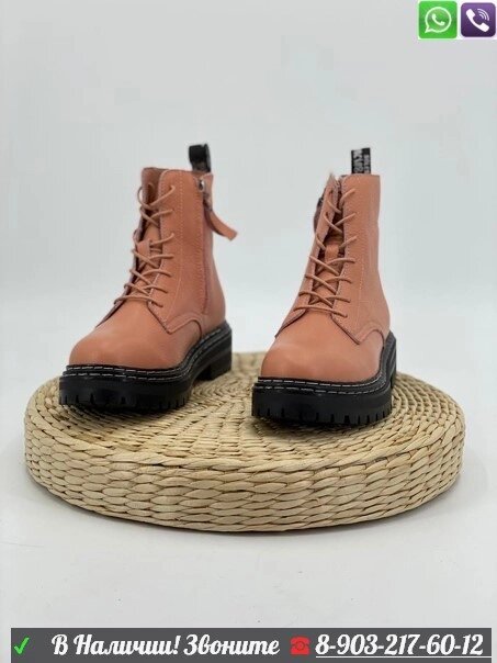Ботинки Dr. Martens Jadon кожаные Пудровый от компании Интернет Магазин брендовых сумок и обуви - фото 1