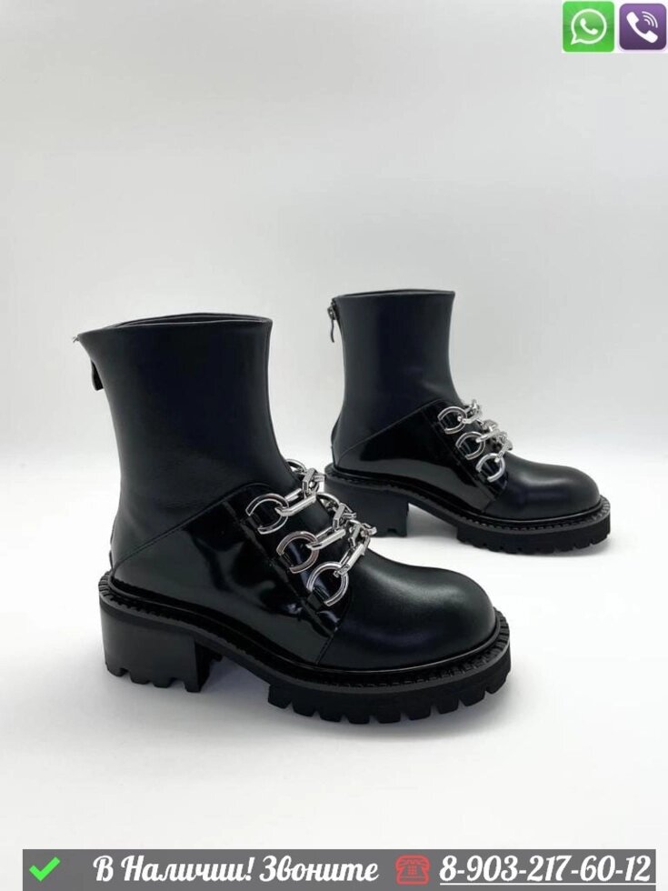 Ботинки Givenchy кожаные черные от компании Интернет Магазин брендовых сумок и обуви - фото 1