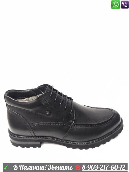Ботинки Grand Gudini на шнуровке мужские черные от компании Интернет Магазин брендовых сумок и обуви - фото 1