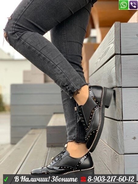 Ботинки Jimmy Choo с метталическим декором черные от компании Интернет Магазин брендовых сумок и обуви - фото 1