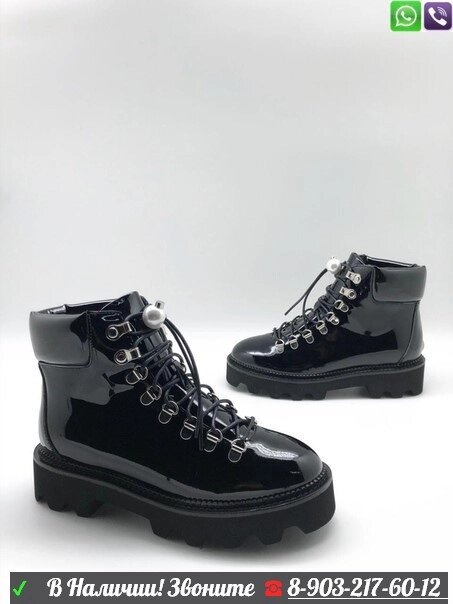 Ботинки Nicholas Kirkwood на шнуровке черные от компании Интернет Магазин брендовых сумок и обуви - фото 1