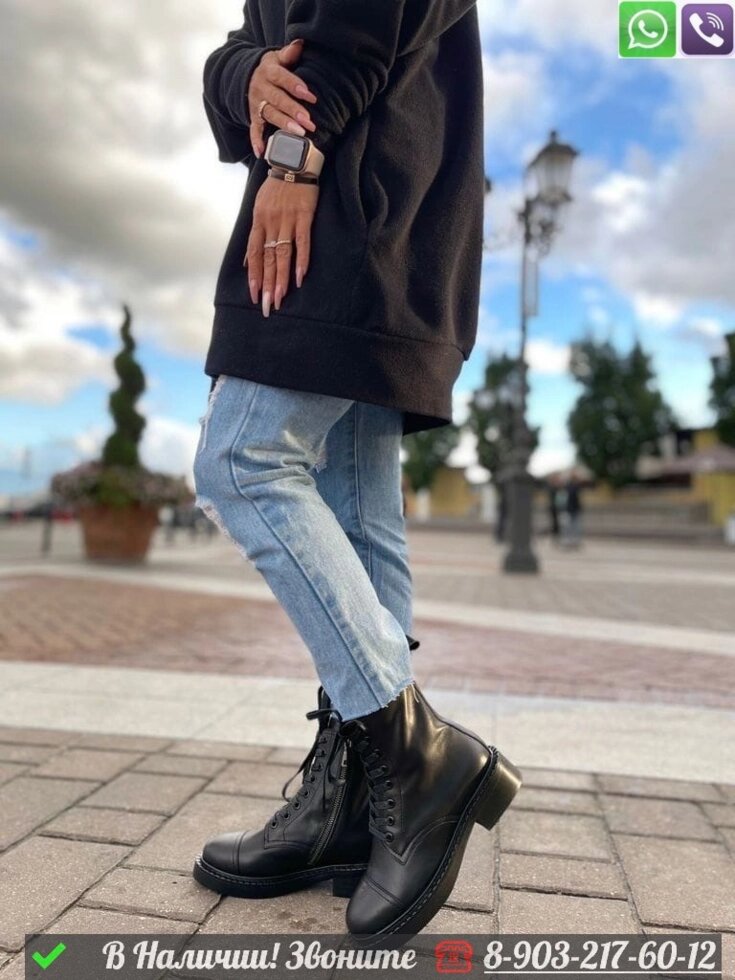 Ботинки Prada кожаные черные от компании Интернет Магазин брендовых сумок и обуви - фото 1