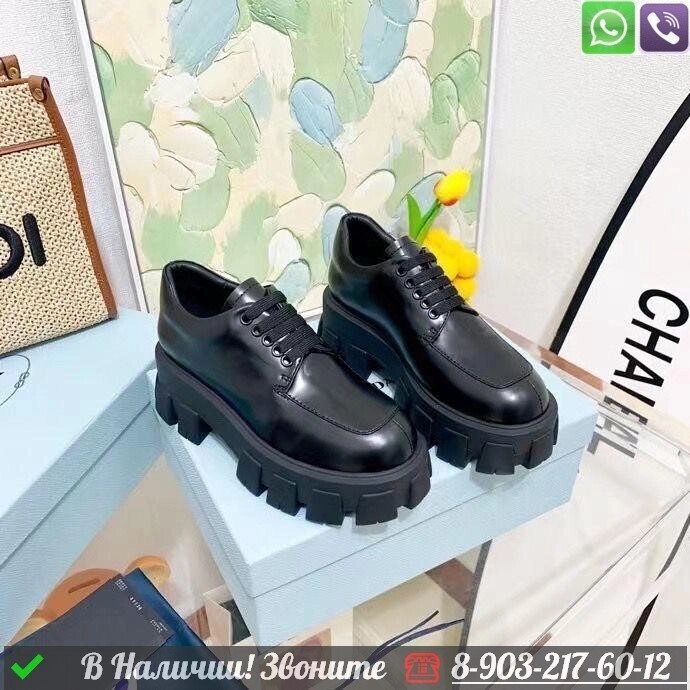 Ботинки Prada Monolith Черный от компании Интернет Магазин брендовых сумок и обуви - фото 1