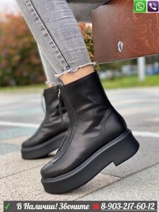 Ботинки The Row Zipped Boot I кожаные Молочный