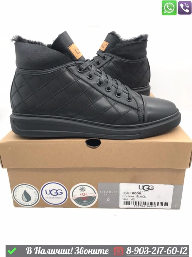 Ботинки UGG зимние черные от компании Интернет Магазин брендовых сумок и обуви - фото 1