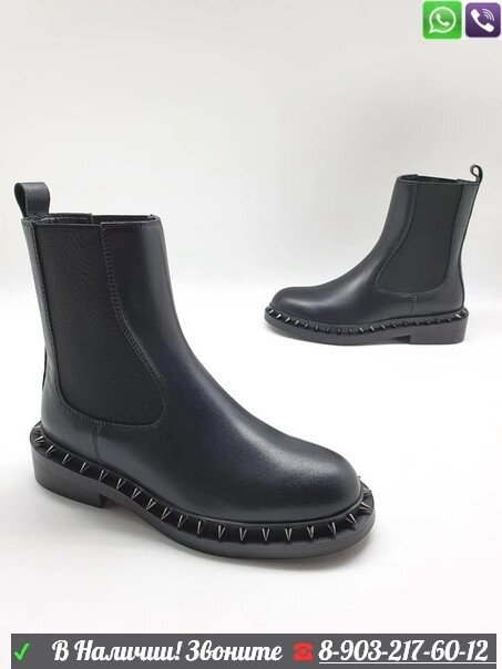 Ботинки Valentino кожаные черные от компании Интернет Магазин брендовых сумок и обуви - фото 1