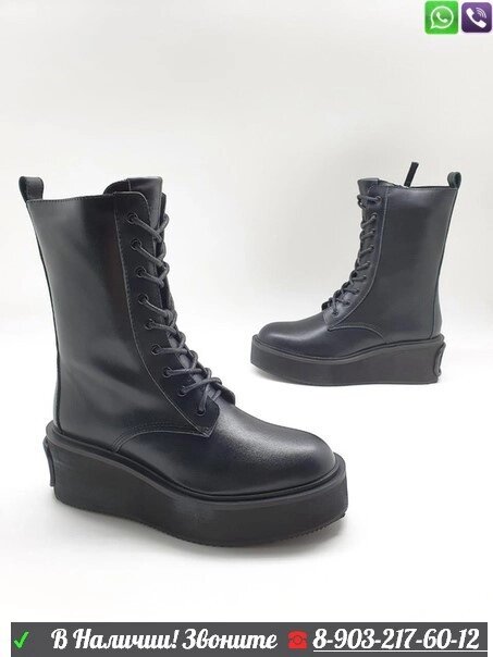 Ботинки Valentino на шнуровке черные от компании Интернет Магазин брендовых сумок и обуви - фото 1