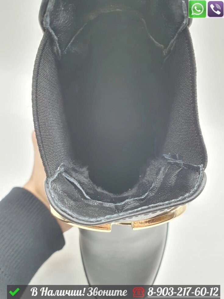 Ботинки Valentino Vlogo зимние черные от компании Интернет Магазин брендовых сумок и обуви - фото 1
