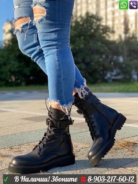 Ботинки высокие Valentino черные от компании Интернет Магазин брендовых сумок и обуви - фото 1