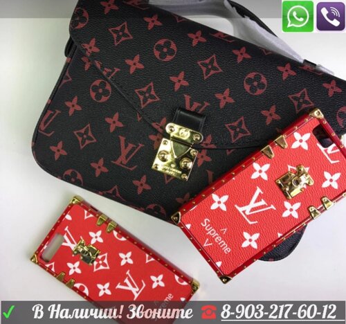 Чехол Iphone Louis Vuitton Supreme LV Луи Виттон Суприм