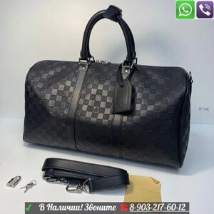 Черная Сумка Louis Vuitton Keepall Damier Infini Дорожная