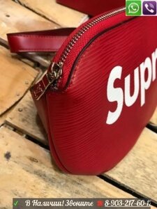 Черная Сумка на пояс Барсетка Louis Vuitton Supreme