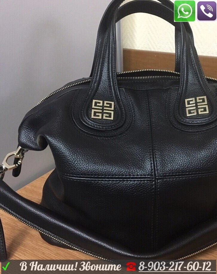 Черная Живанши Сумка Givenchy Nightingale Tote Кожа Телячья от компании Интернет Магазин брендовых сумок и обуви - фото 1