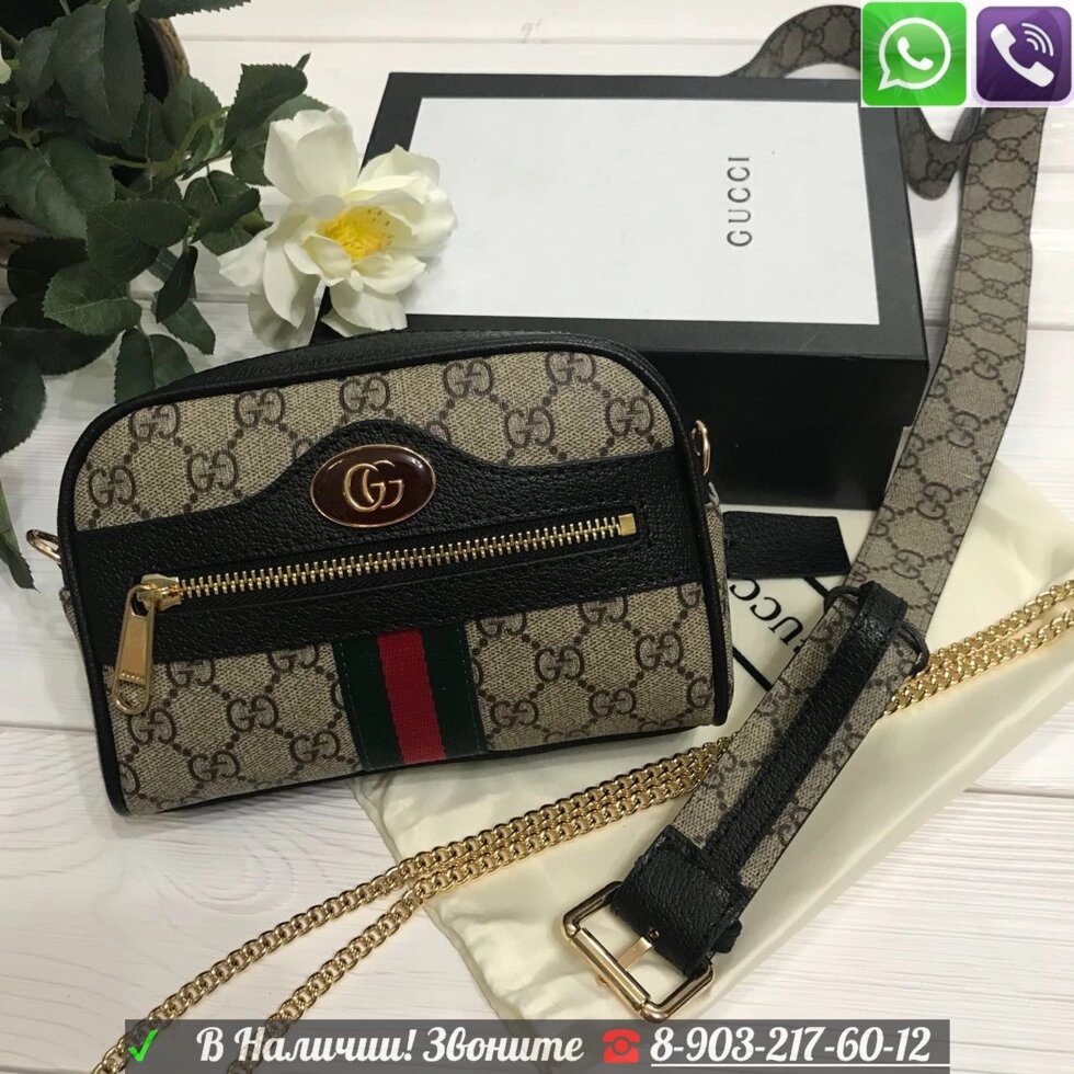 Cумка Gucci GG Поясная Ophidia Supreme Gucci Гучи от компании Интернет Магазин брендовых сумок и обуви - фото 1