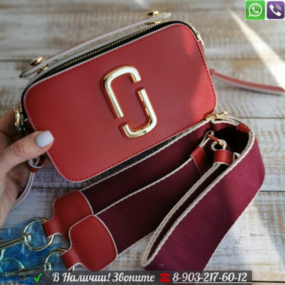 Cумка Marc Jacobs Snapshot top handle красная от компании Интернет Магазин брендовых сумок и обуви - фото 1