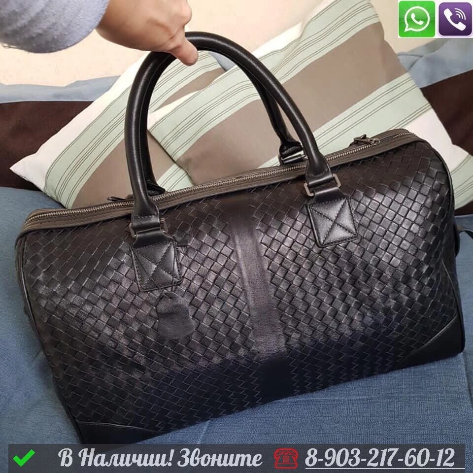 Дорожная сумка Bottega Veneta Man Duffel Bag черная от компании Интернет Магазин брендовых сумок и обуви - фото 1
