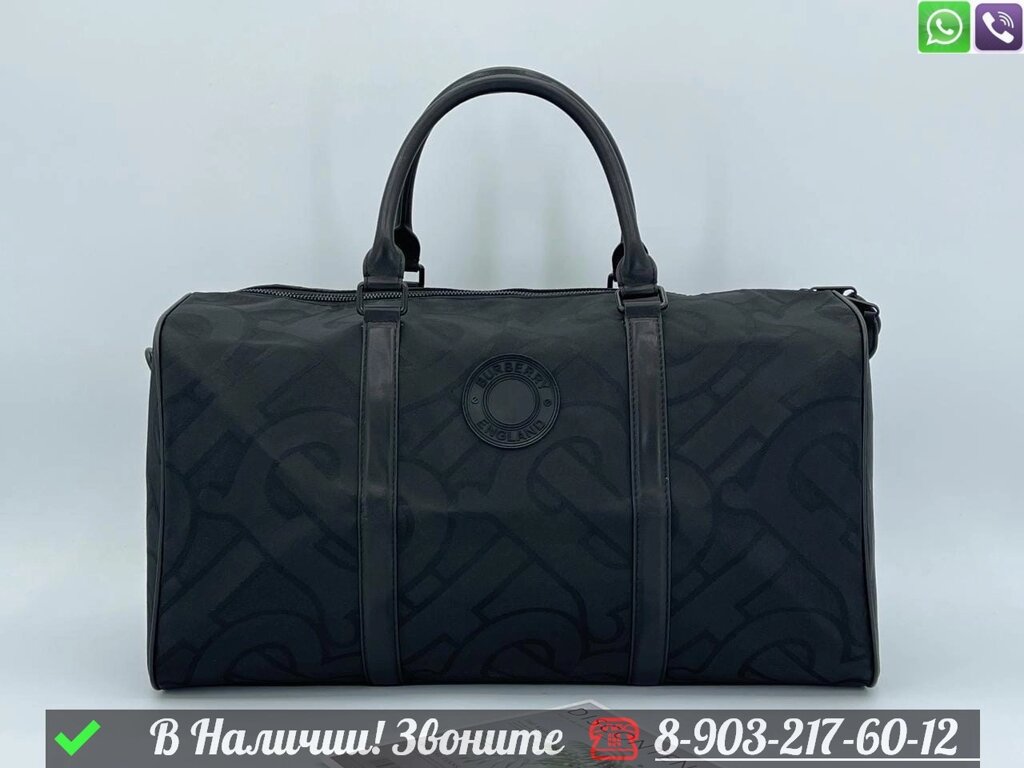 Дорожная сумка Burberry черная от компании Интернет Магазин брендовых сумок и обуви - фото 1