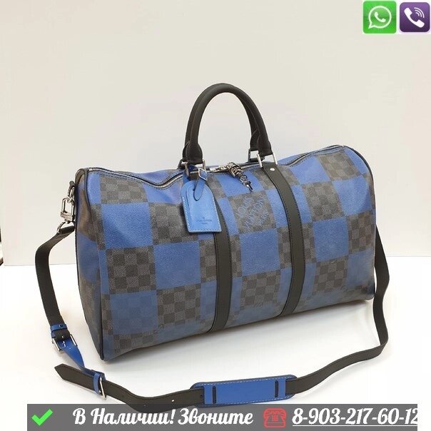 Дорожная сумка Louis Vuitton Keepall 40 синяя от компании Интернет Магазин брендовых сумок и обуви - фото 1