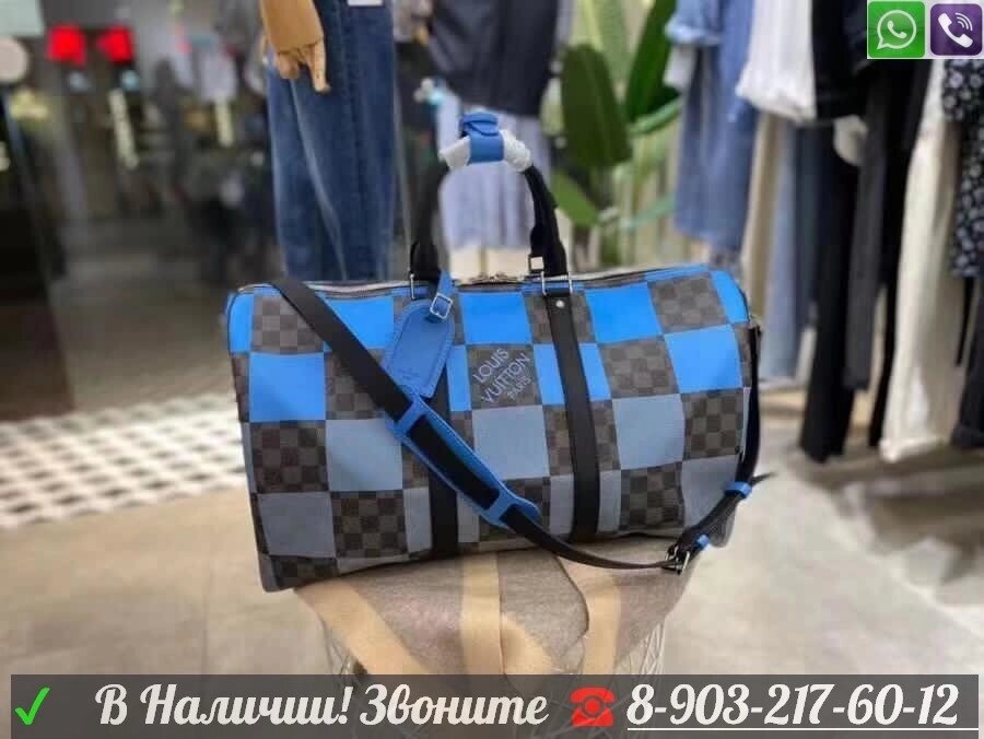 Дорожная сумка Louis Vuitton Keepall 50 Синий от компании Интернет Магазин брендовых сумок и обуви - фото 1