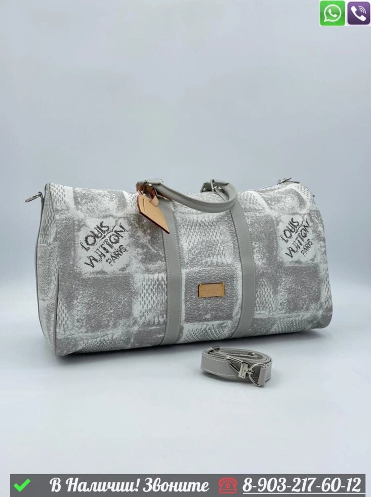 Дорожная сумка Louis Vuitton Keepall белая от компании Интернет Магазин брендовых сумок и обуви - фото 1