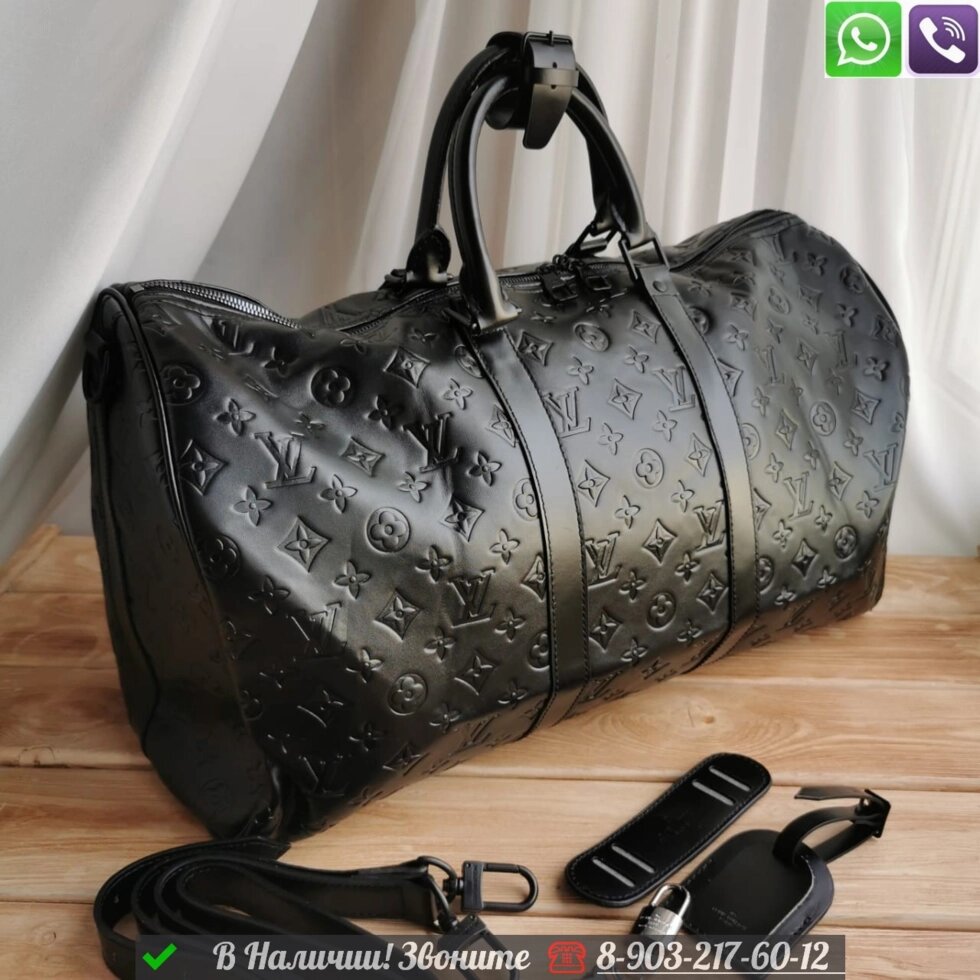 Дорожная сумка Louis Vuitton Keepall черная от компании Интернет Магазин брендовых сумок и обуви - фото 1