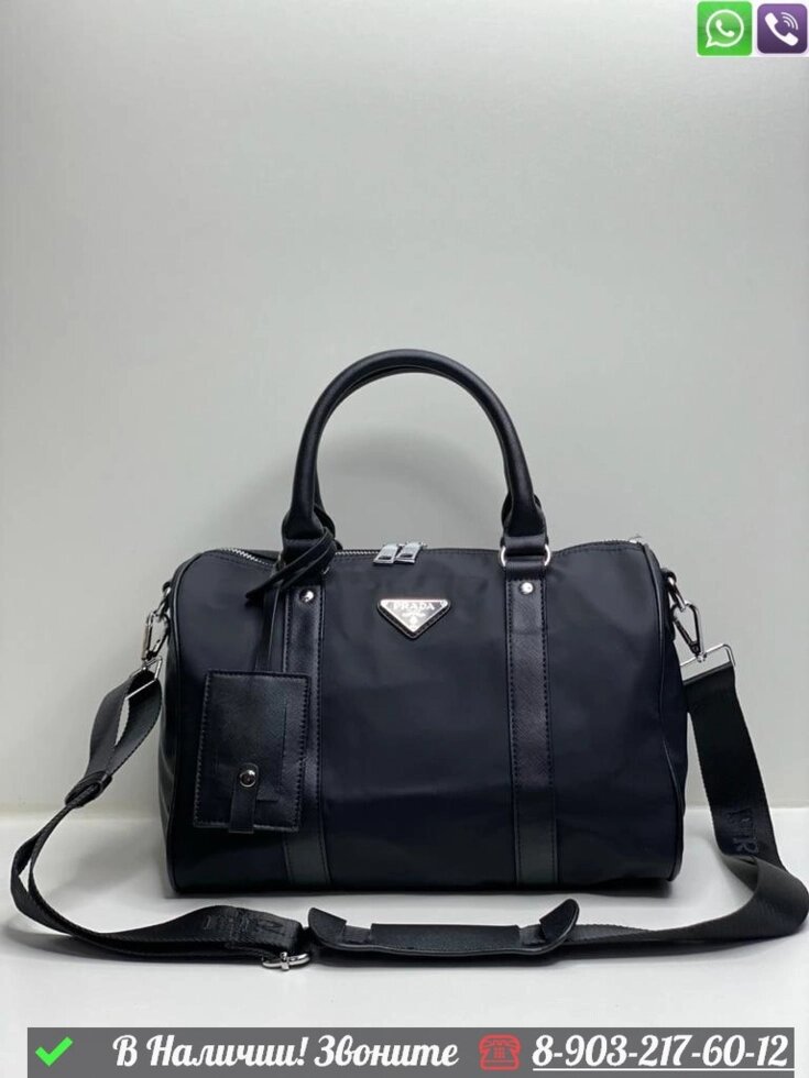 Дорожная сумка Prada черная от компании Интернет Магазин брендовых сумок и обуви - фото 1