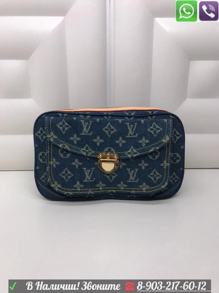 Джинсовая поясная сумка louis vuitton Monogram Denim от компании Интернет Магазин брендовых сумок и обуви - фото 1