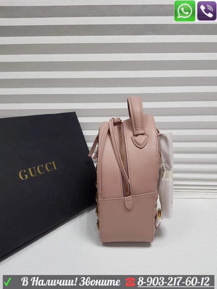 Gucci Гучи Marmont Рюкзак Animal Studs Черный от компании Интернет Магазин брендовых сумок и обуви - фото 1
