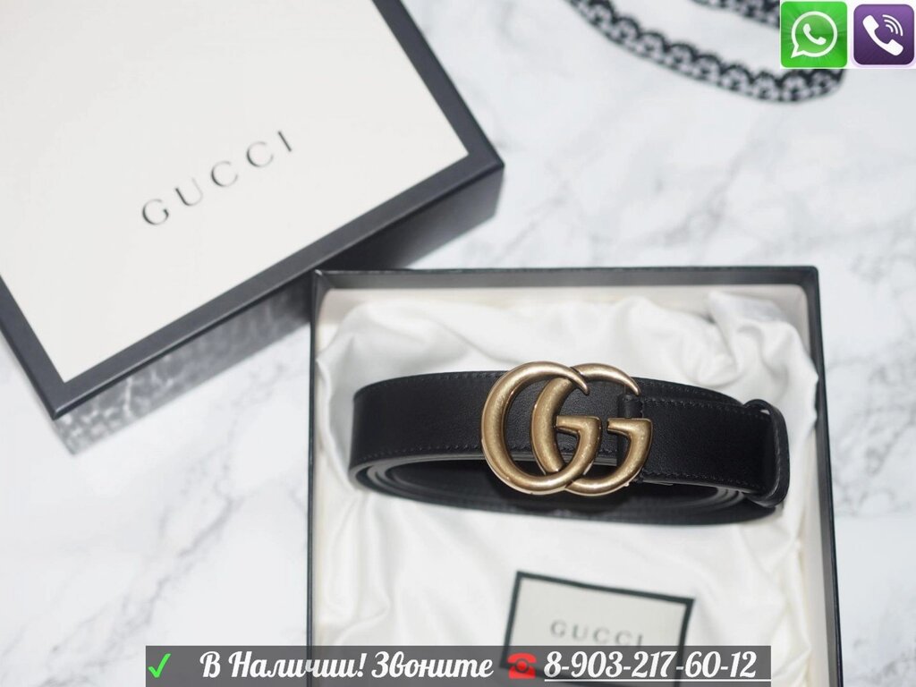 Gucci Marmont Ремень Тонкий от компании Интернет Магазин брендовых сумок и обуви - фото 1
