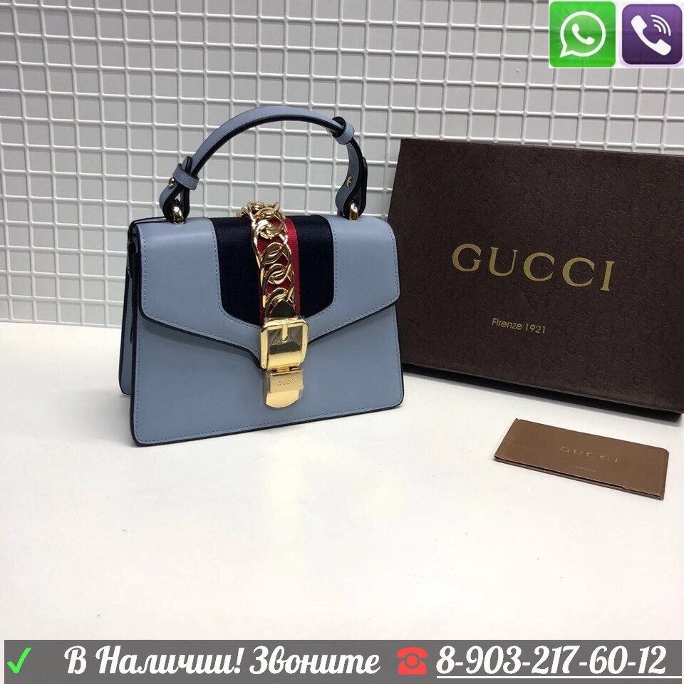 Gucci Sylvie Гучи Сумка Gucci Клатч top handle Гучи от компании Интернет Магазин брендовых сумок и обуви - фото 1