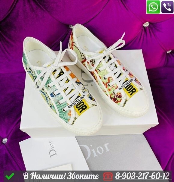 Кеды Christian Dior Walk'n'Dior с рисунком от компании Интернет Магазин брендовых сумок и обуви - фото 1