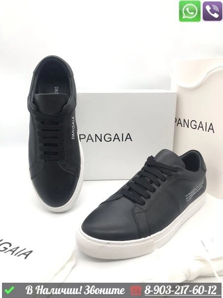 Кеды Pangaia кожаные черные от компании Интернет Магазин брендовых сумок и обуви - фото 1