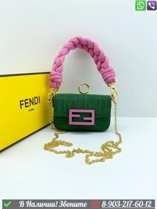 Клатч Fendi Baguette тканевый Зеленый