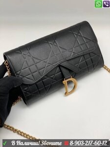Клатч кошелек Christian Dior на цепочке Серый