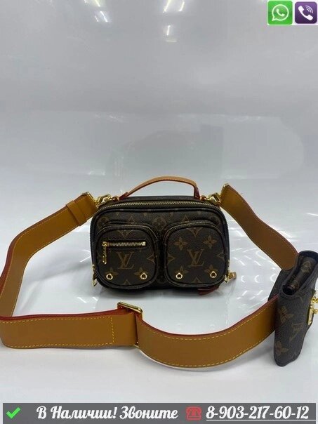 Клатч Louis Vuitton Utility коричневый от компании Интернет Магазин брендовых сумок и обуви - фото 1
